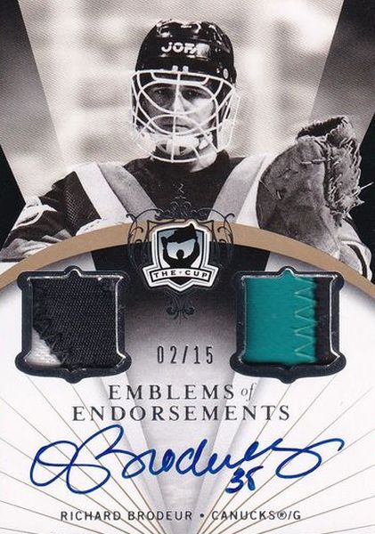 AUTO patch karta RICHARD BRODEUR 07-08 UD The CUP Emblems of Endorsement /15